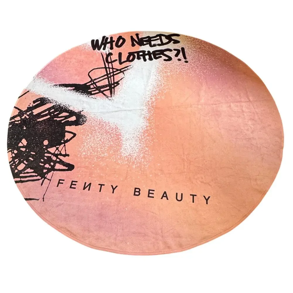 Savage X Fenty Beauty Who Needs Clothes Round Beach Towel Limited Edition RARE